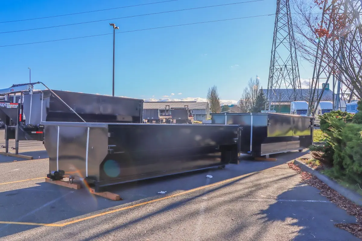 Roll-off dumpster ready for waste disposal at job site for Construction Dumpster Rental in Contra Costa Centre